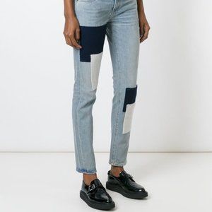 Simon Miller Women's Blue Jara Patchwork Straight-leg Jeans